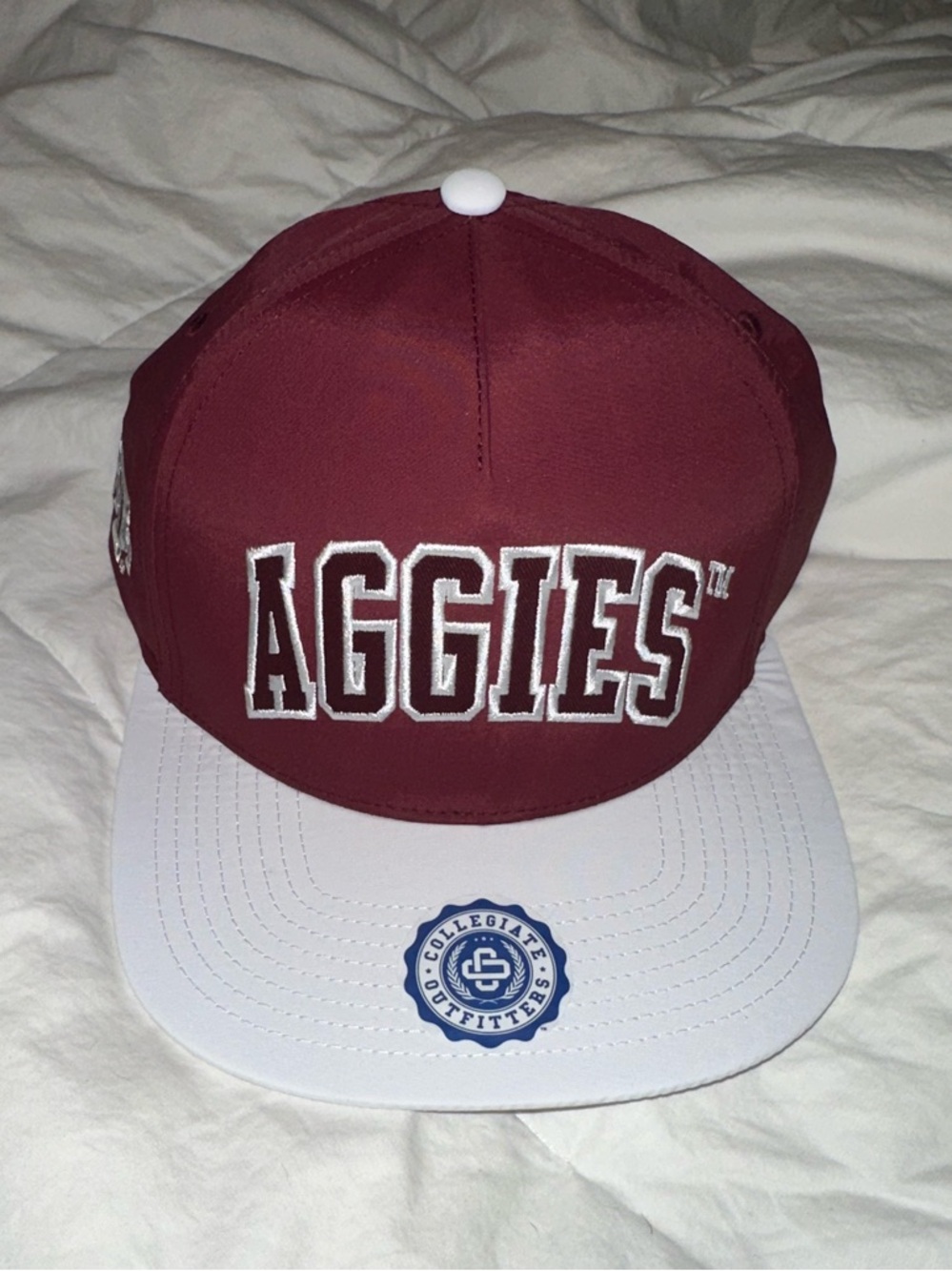 Texas A&M “AGGIES” Collegiate Outfitters Adjustable Hat OS Snap Back Maroon Grey